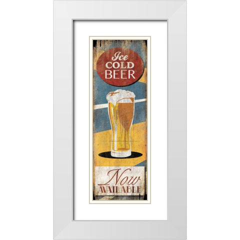 Cold Beer White Modern Wood Framed Art Print with Double Matting by Grey, Jace