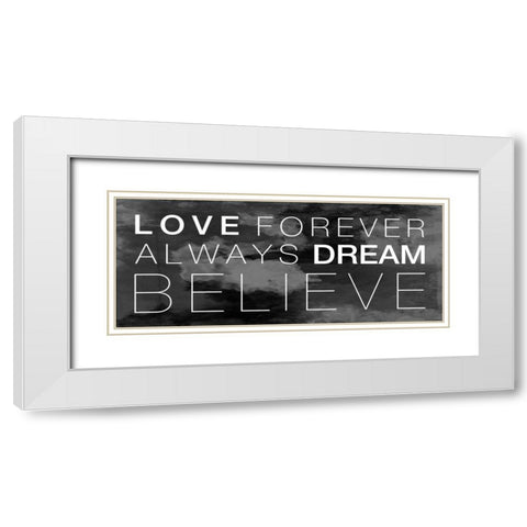 Love Forever White Modern Wood Framed Art Print with Double Matting by Grey, Jace