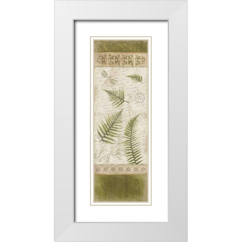 Ferns White Modern Wood Framed Art Print with Double Matting by Grey, Jace