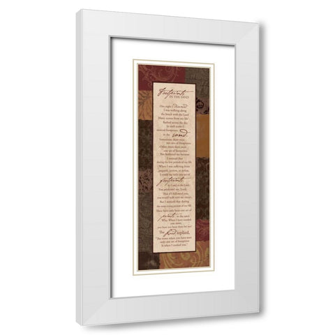 Footprints Spice White Modern Wood Framed Art Print with Double Matting by Grey, Jace