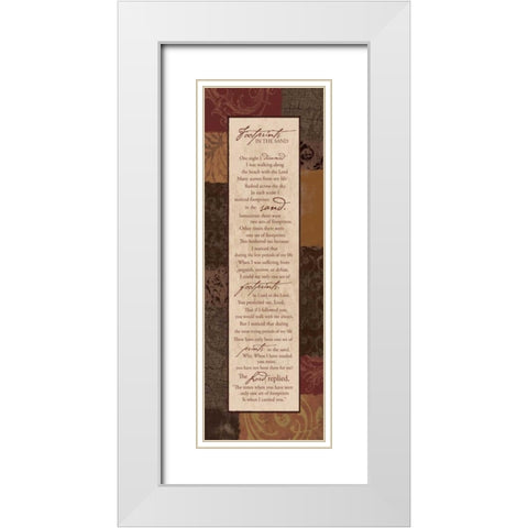 Footprints Spice White Modern Wood Framed Art Print with Double Matting by Grey, Jace