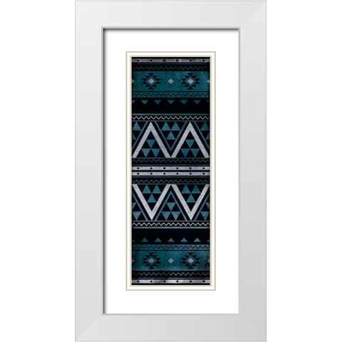 Aztec Panel White Modern Wood Framed Art Print with Double Matting by Grey, Jace