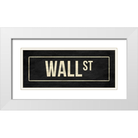 Wall st White Modern Wood Framed Art Print with Double Matting by Grey, Jace