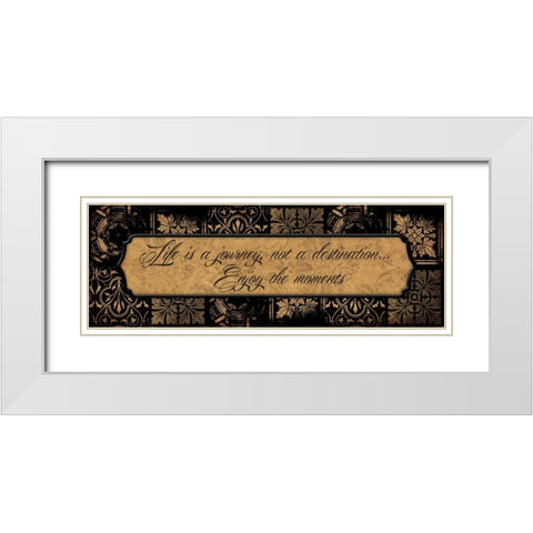 Gold pattern inspirational White Modern Wood Framed Art Print with Double Matting by Grey, Jace