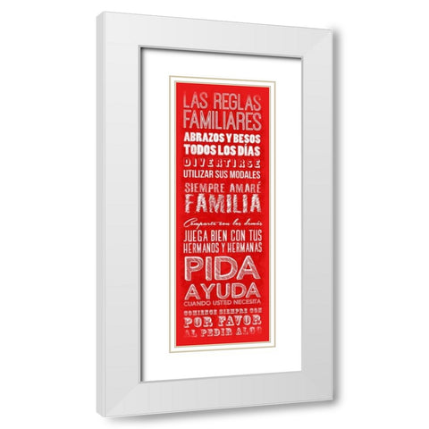 Las reglas familiares mate White Modern Wood Framed Art Print with Double Matting by Grey, Jace