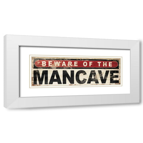 Beware White Modern Wood Framed Art Print with Double Matting by Grey, Jace