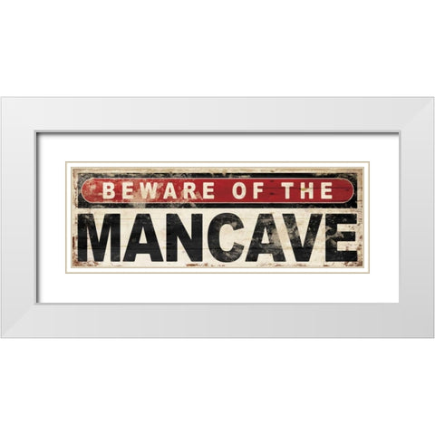 Beware White Modern Wood Framed Art Print with Double Matting by Grey, Jace