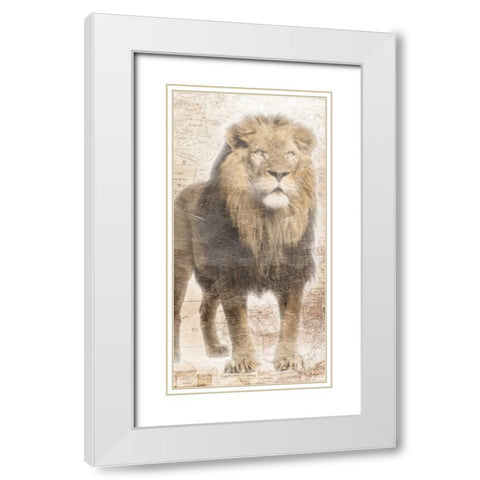 African Traveling  Animals Three White Modern Wood Framed Art Print with Double Matting by Grey, Jace