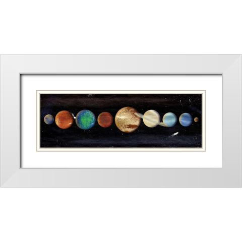 Planets In The Galaxy White Modern Wood Framed Art Print with Double Matting by Grey, Jace
