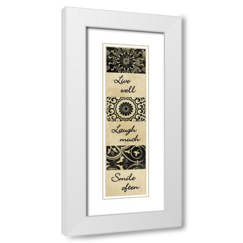 Live Well White Modern Wood Framed Art Print with Double Matting by Grey, Jace