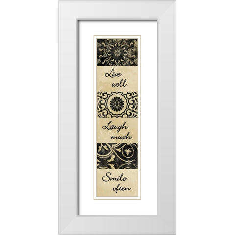 Live Well White Modern Wood Framed Art Print with Double Matting by Grey, Jace
