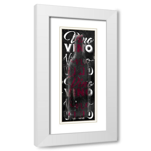 Red Vino Words White Modern Wood Framed Art Print with Double Matting by Grey, Jace