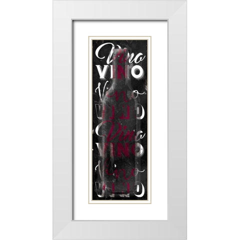 Red Vino Words White Modern Wood Framed Art Print with Double Matting by Grey, Jace