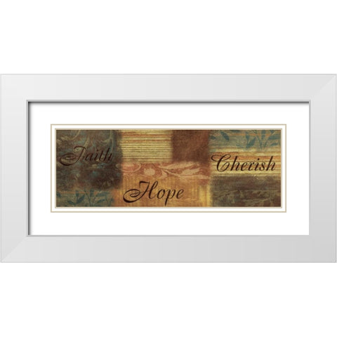 Faith Hope Cherish White Modern Wood Framed Art Print with Double Matting by Grey, Jace
