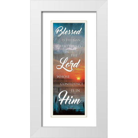 Sunset Blessed White Modern Wood Framed Art Print with Double Matting by Grey, Jace