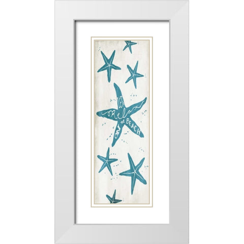 Lets Relax On The Beach White Modern Wood Framed Art Print with Double Matting by Grey, Jace