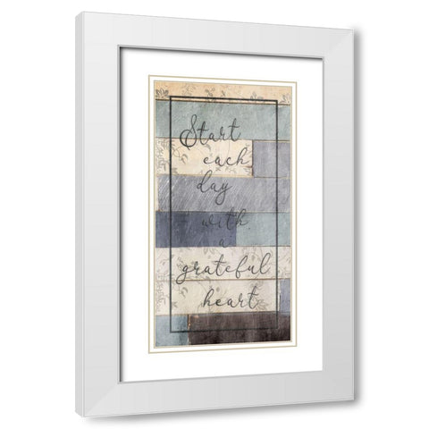 Start Each Day White Modern Wood Framed Art Print with Double Matting by Grey, Jace