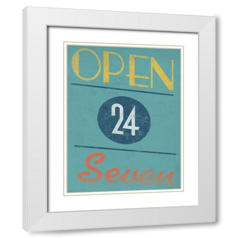 Open 24 Seven White Modern Wood Framed Art Print with Double Matting by Grey, Jace