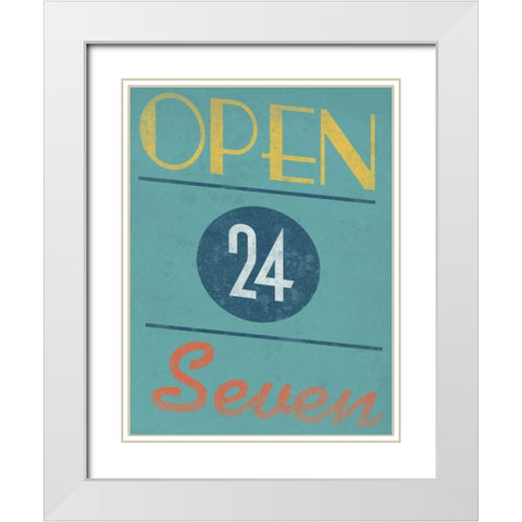 Open 24 Seven White Modern Wood Framed Art Print with Double Matting by Grey, Jace