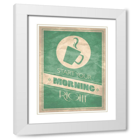 Sage Morning White Modern Wood Framed Art Print with Double Matting by Grey, Jace