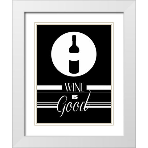 Good Wine II White Modern Wood Framed Art Print with Double Matting by Grey, Jace