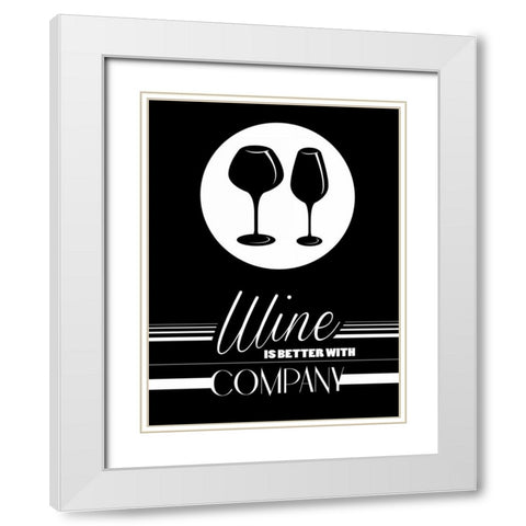 Better Wine II White Modern Wood Framed Art Print with Double Matting by Grey, Jace