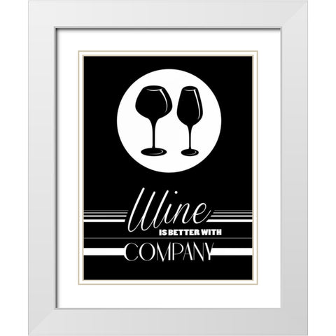 Better Wine II White Modern Wood Framed Art Print with Double Matting by Grey, Jace