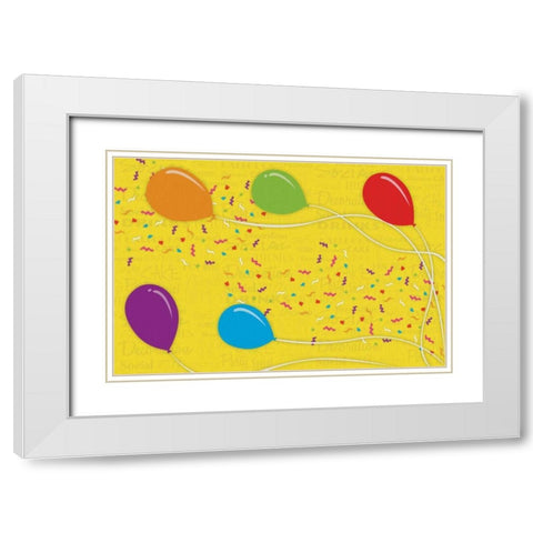 Party White Modern Wood Framed Art Print with Double Matting by Grey, Jace