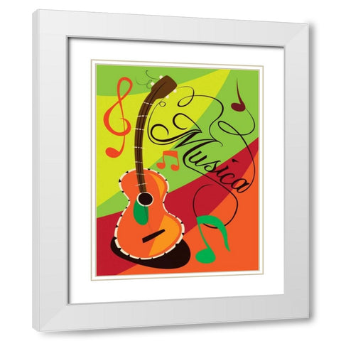 Musica White Modern Wood Framed Art Print with Double Matting by Grey, Jace