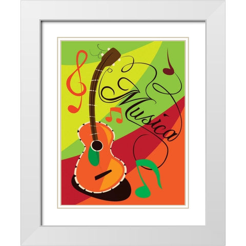 Musica White Modern Wood Framed Art Print with Double Matting by Grey, Jace