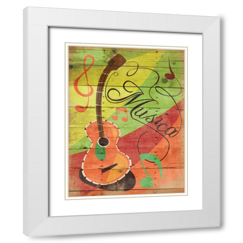 Musica II White Modern Wood Framed Art Print with Double Matting by Grey, Jace