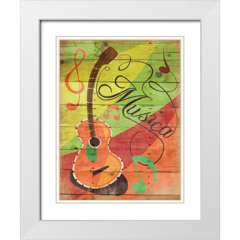 Musica II White Modern Wood Framed Art Print with Double Matting by Grey, Jace