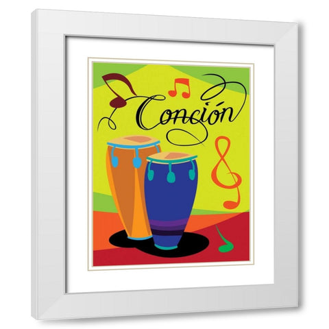 Concion White Modern Wood Framed Art Print with Double Matting by Grey, Jace