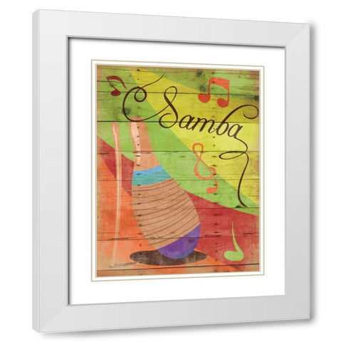 Samba II White Modern Wood Framed Art Print with Double Matting by Grey, Jace