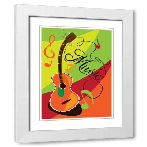 Music I White Modern Wood Framed Art Print with Double Matting by Grey, Jace