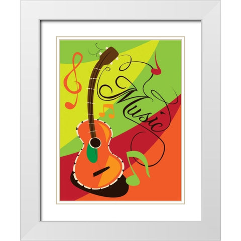 Music I White Modern Wood Framed Art Print with Double Matting by Grey, Jace