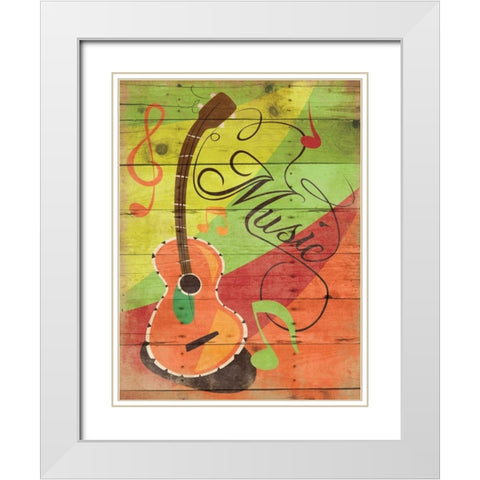 Music II White Modern Wood Framed Art Print with Double Matting by Grey, Jace