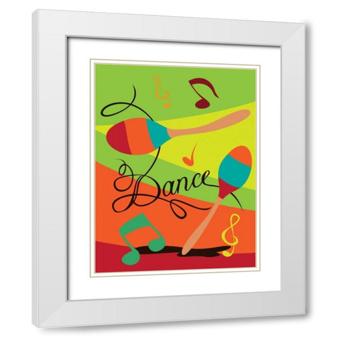 Dance I White Modern Wood Framed Art Print with Double Matting by Grey, Jace