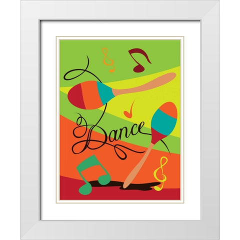 Dance I White Modern Wood Framed Art Print with Double Matting by Grey, Jace