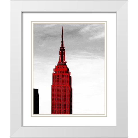 NY White Modern Wood Framed Art Print with Double Matting by Grey, Jace