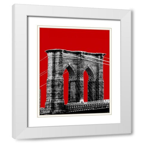 Brooklyn Bridge II White Modern Wood Framed Art Print with Double Matting by Grey, Jace
