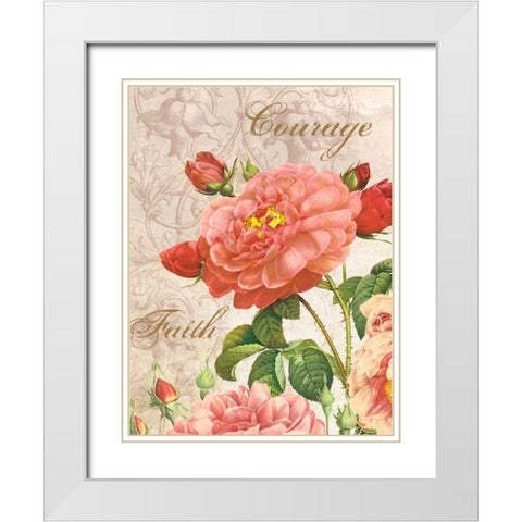 Courage Faith White Modern Wood Framed Art Print with Double Matting by Grey, Jace