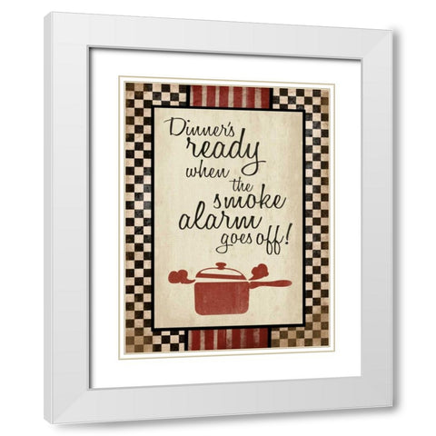Kitchen Smoke Alarm White Modern Wood Framed Art Print with Double Matting by Grey, Jace