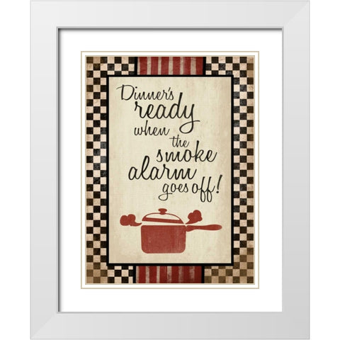 Kitchen Smoke Alarm White Modern Wood Framed Art Print with Double Matting by Grey, Jace