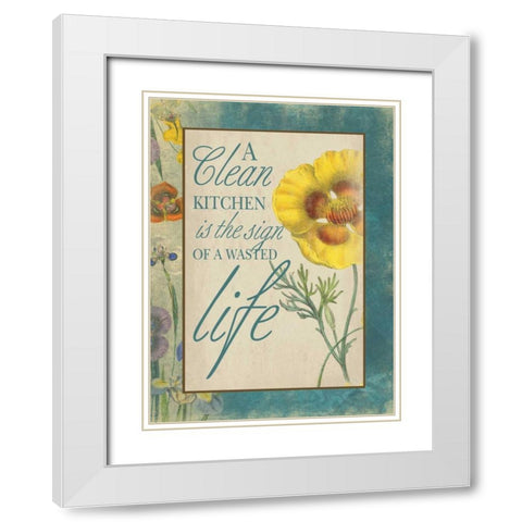 Kitchen Wasted Life White Modern Wood Framed Art Print with Double Matting by Grey, Jace