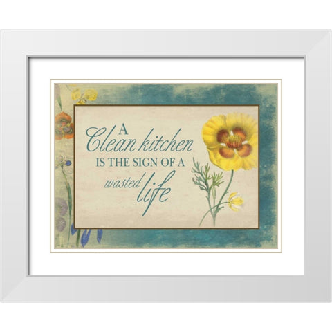 Kitchen Wasted Life 2 White Modern Wood Framed Art Print with Double Matting by Grey, Jace