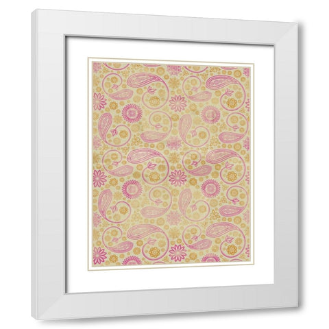 Warm Paisley White Modern Wood Framed Art Print with Double Matting by Grey, Jace