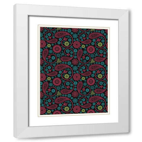 Paisley White Modern Wood Framed Art Print with Double Matting by Grey, Jace