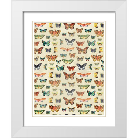 Butterflies White Modern Wood Framed Art Print with Double Matting by Grey, Jace