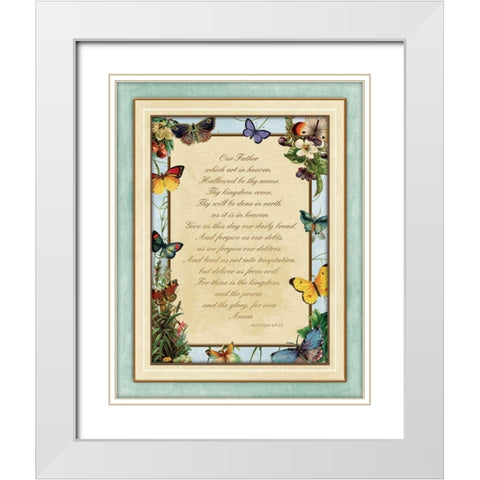 Religious Butterflies White Modern Wood Framed Art Print with Double Matting by Grey, Jace
